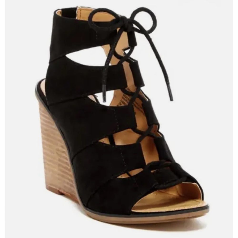 Calista Fab Wedge Sandal Black 7
